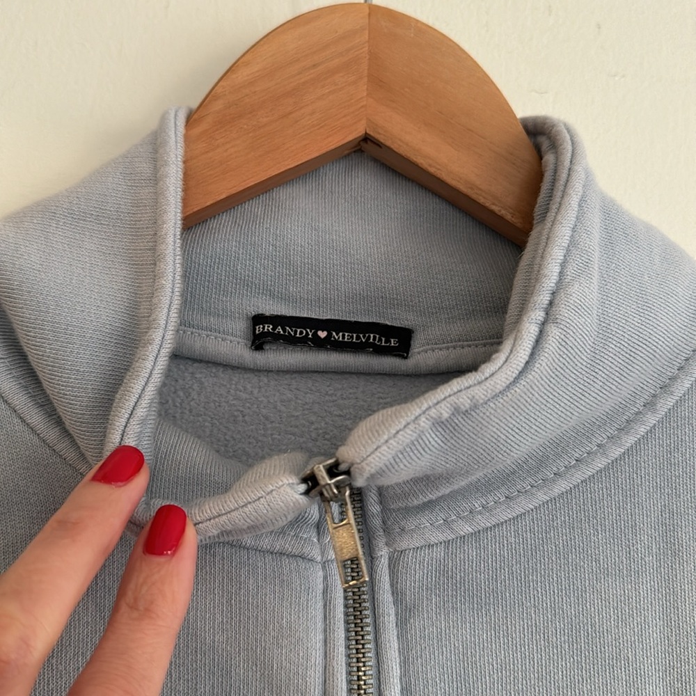 Brandy Melville Half Zip Fleece Lined Sweatshirt